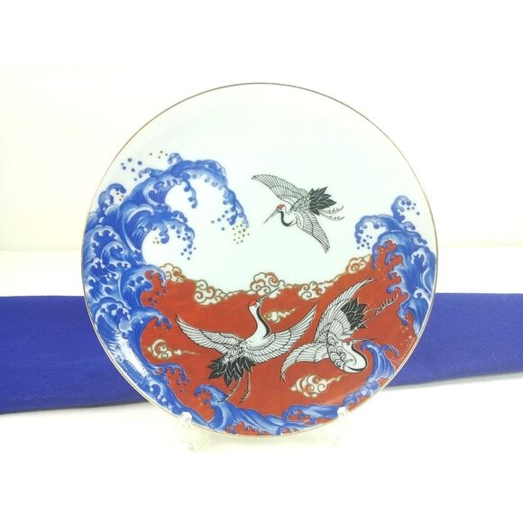 Vtg Takakashi Porcelain Decorative Plate w/ Easel Chop Marked & Original Decal - Picture 6 of 8